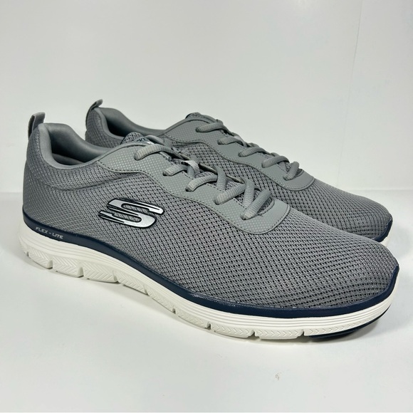 NEW Skechers Flex Lite Running Trainers Sneaker Shoes Grey 16829; Men’s Sz 13 - Picture 4 of 16